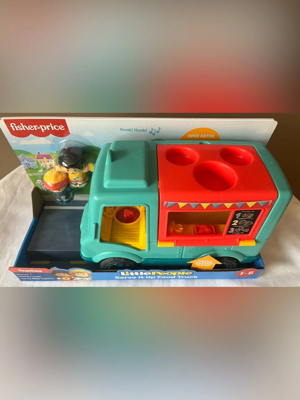 Fisher-Price Little People Serve It Up Food Truck - Teal, Red & Yellow